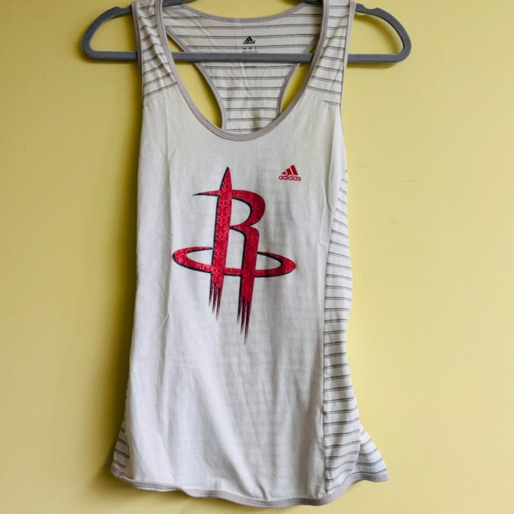 Adidas Women's Houston Rockets Lace Up Tank LARGE WHITE